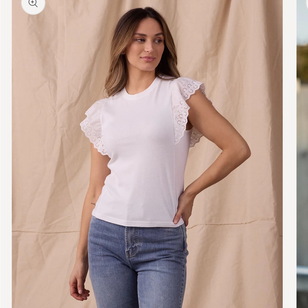 The Normal Brand Marnie Eyelet Top in White size extra small New With Tags